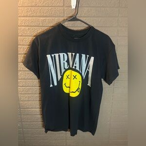 NIRVANA Black Tee with Silver Accents